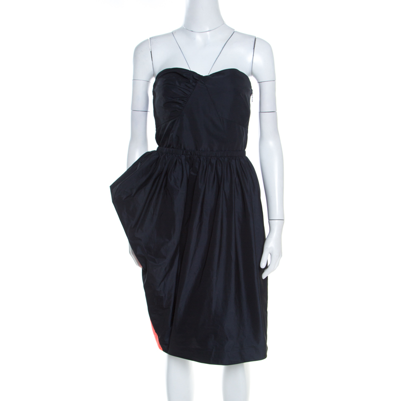 Image of Marc by Marc Jacobs Black Asymmetric Peg Ellsworth Strapless Dress L