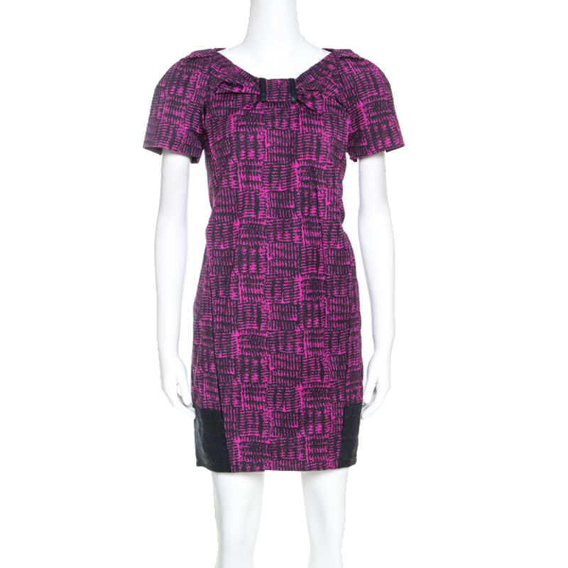 

Marc By Marc Jacobs Magenta Printed Cotton Blend Canvas Dress, Purple