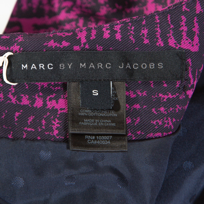 Marc By Marc Jacobs Magenta Printed Cotton Blend Canvas Dress S
