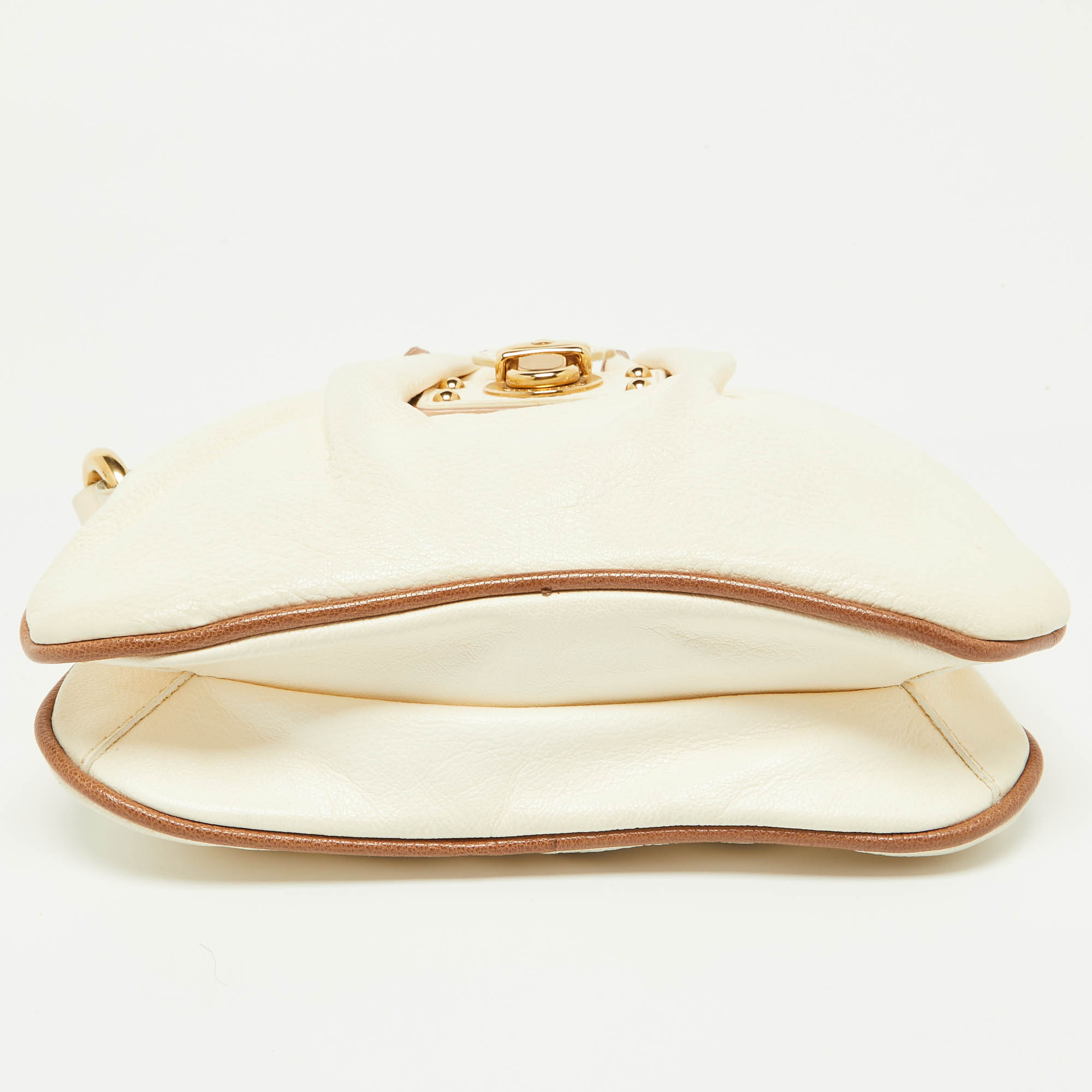 Marc By Marc Jacobs Off White/Brown Leather Chain Bag