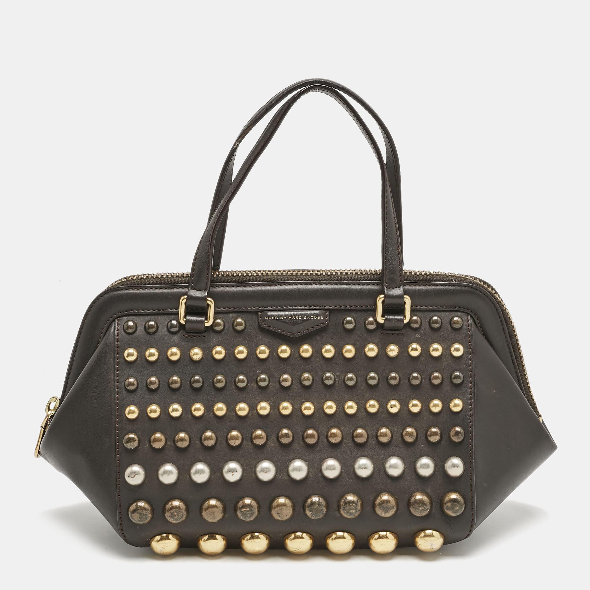 Marc by Marc Jacobs Dark Grey Leather Thunderdome Satchel - Marc by Marc Jacobs - Modalova