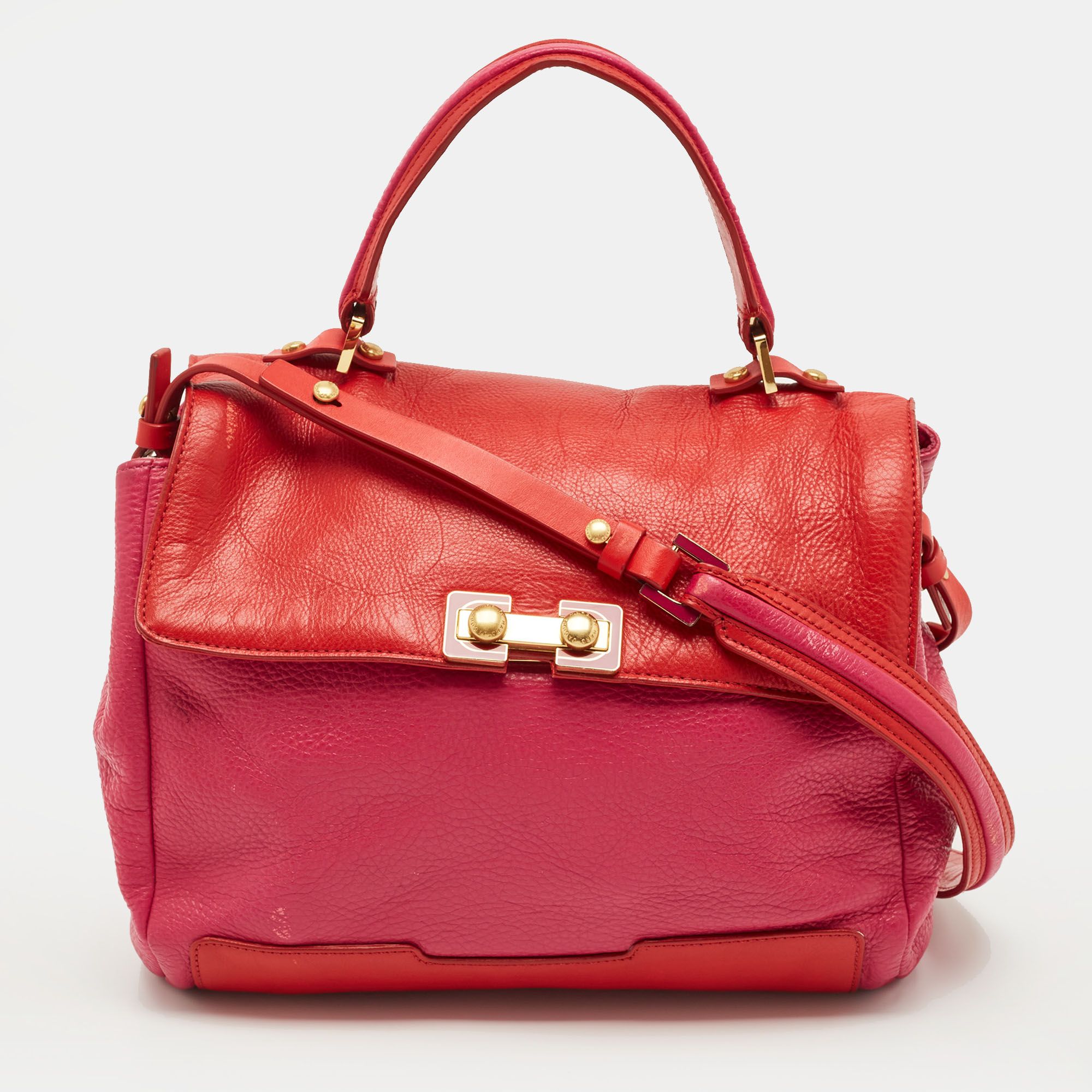 Marc By Marc Jacobs Red/Fuchsia Leather Bob’s Memphis Top Handle Bag - Marc by Marc Jacobs - Modalova