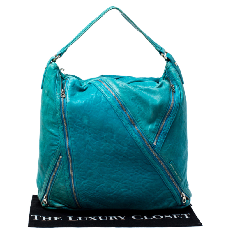 Marc By Marc Jacobs Blue Leather Leola Zip Hobo
