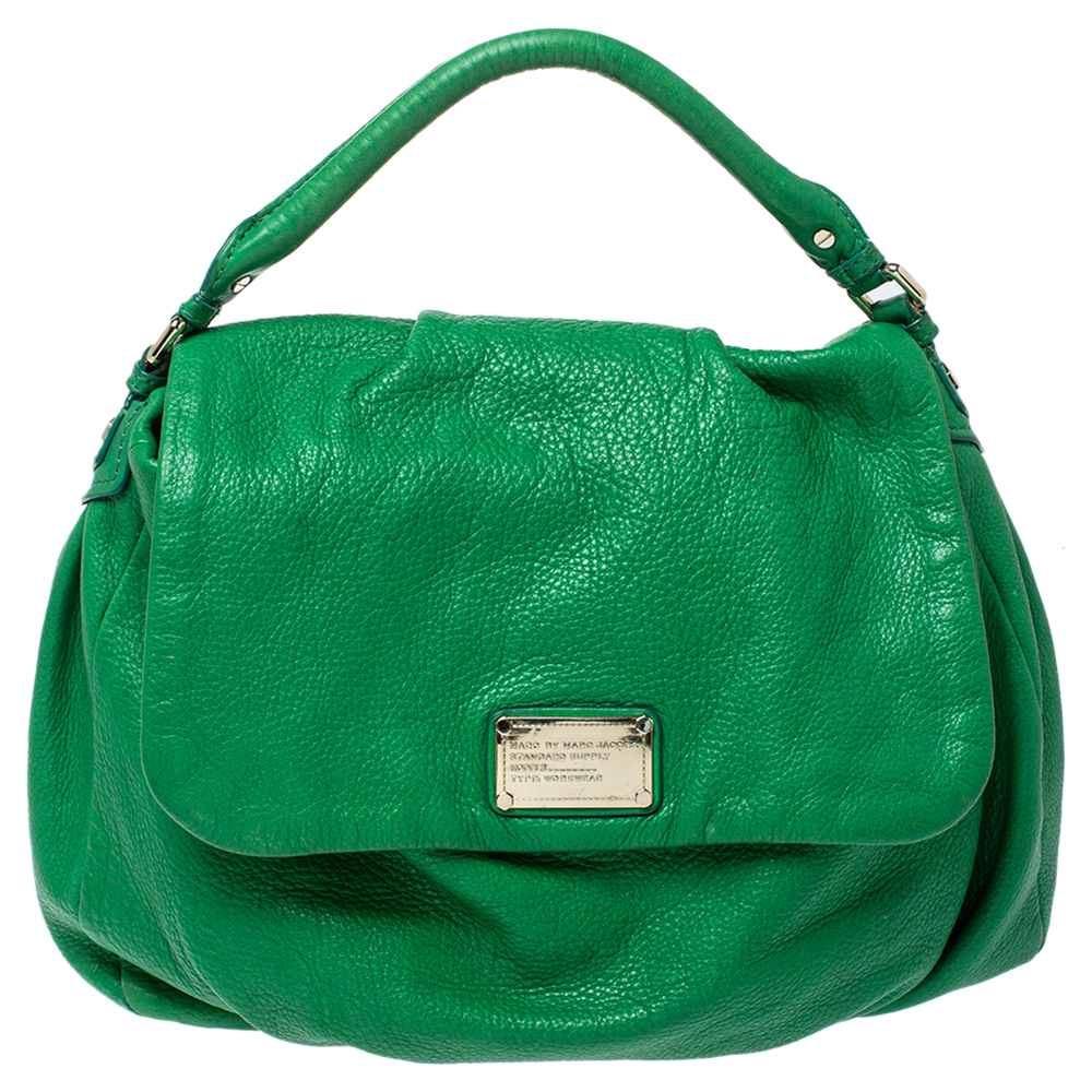 Image of Marc by Marc Jacobs Green Leather Classic Q Lil Ukita Top Handle Bag