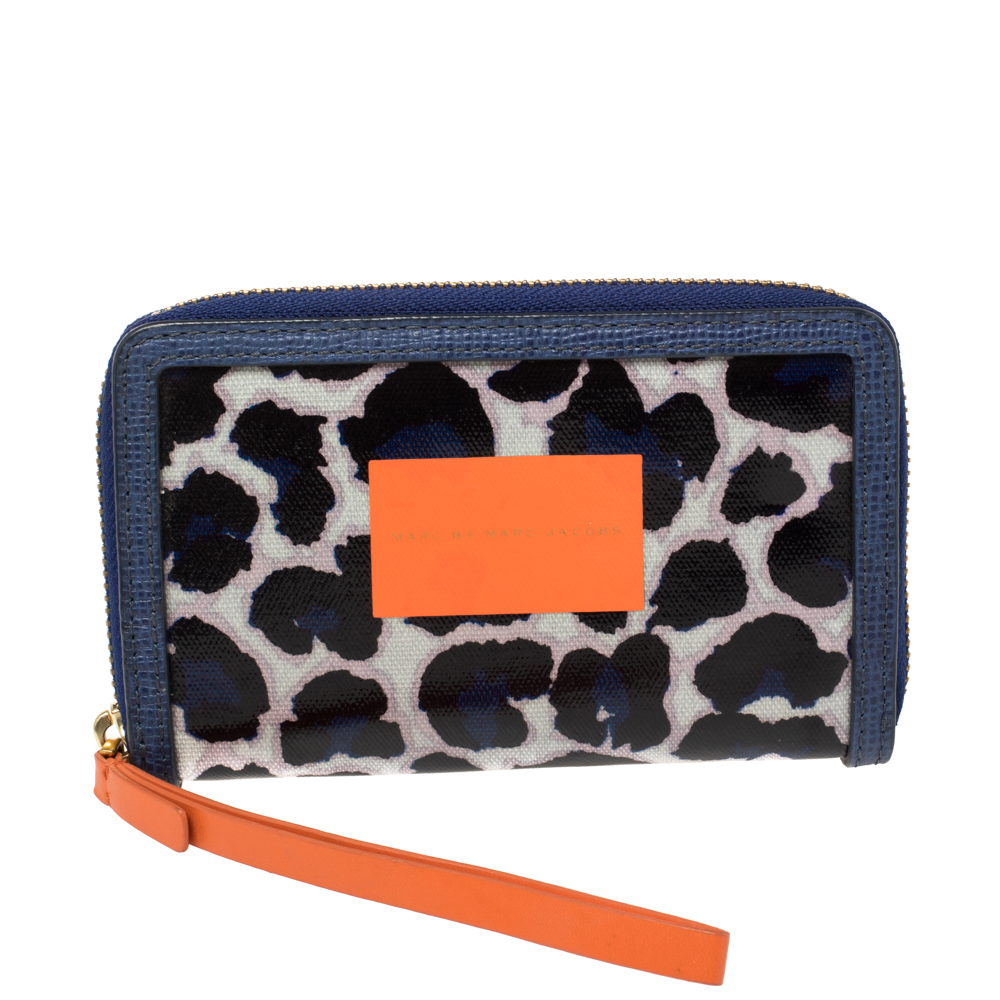 Marc by Marc Jacobs Multicolor Coated Canvas and Leather Zip Around Wallet