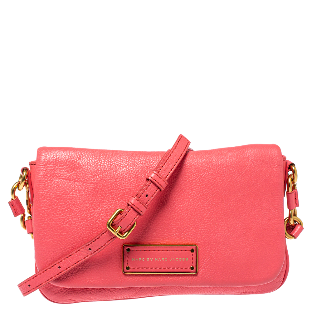 Marc by marc jacobs orange leather too hot to handle crossbody bag