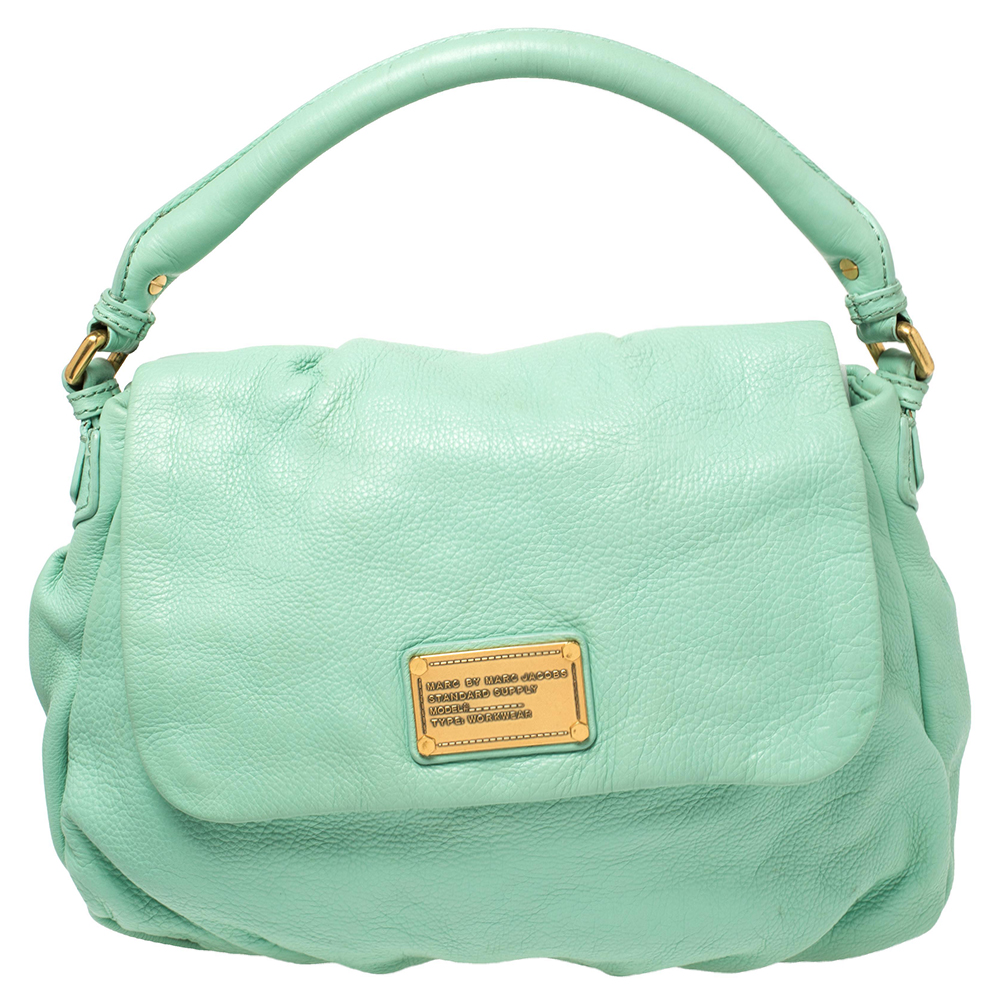 Marc by marc jacobs green leather classic q lil ukita top handle bag