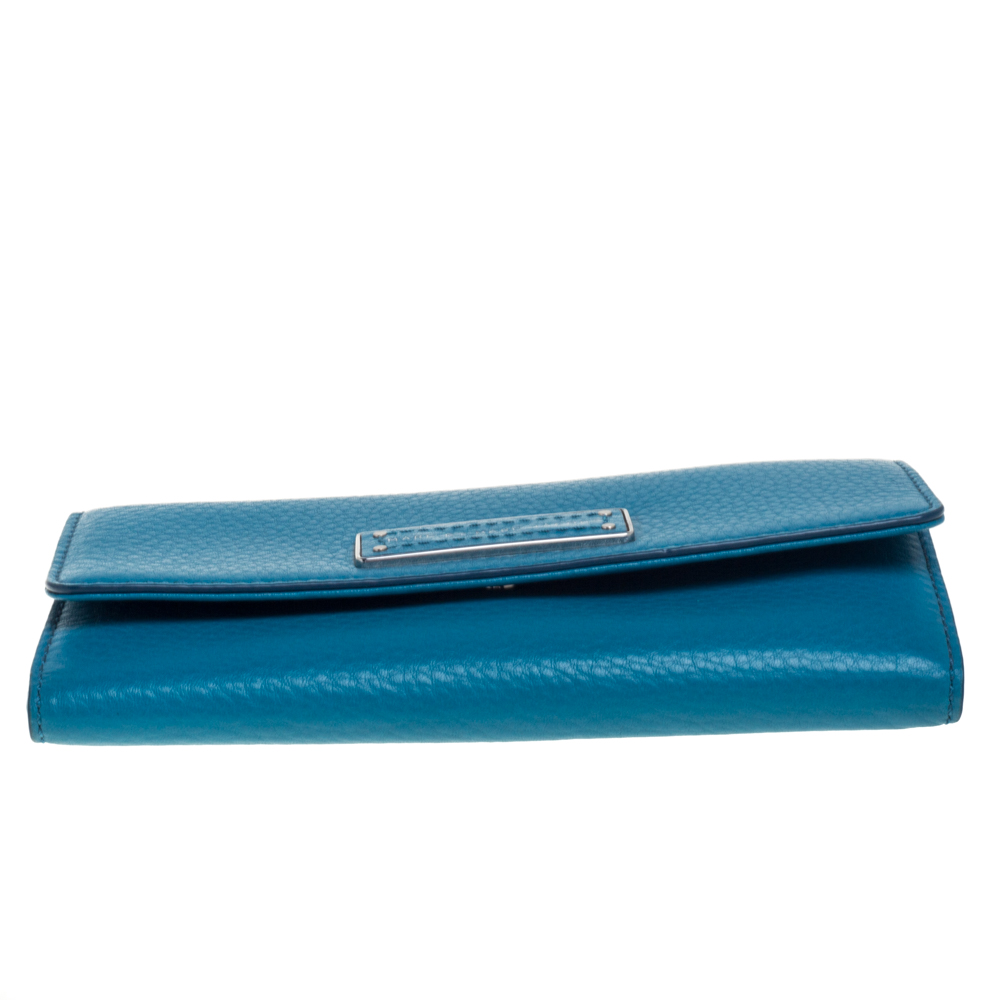 Marc By Marc Jacobs Blue Leather Flap Continental Wallet