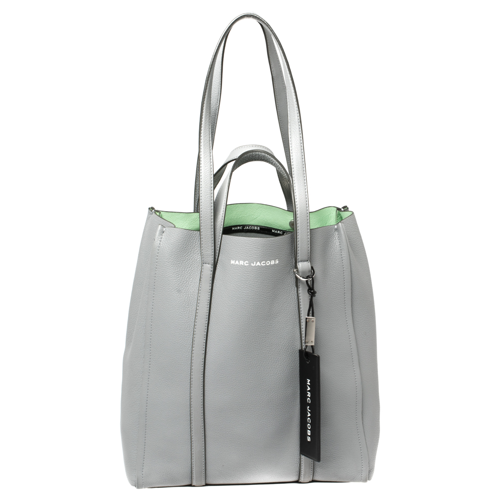 Marc Jacobs Grey Pebbled Leather The Tag Tote