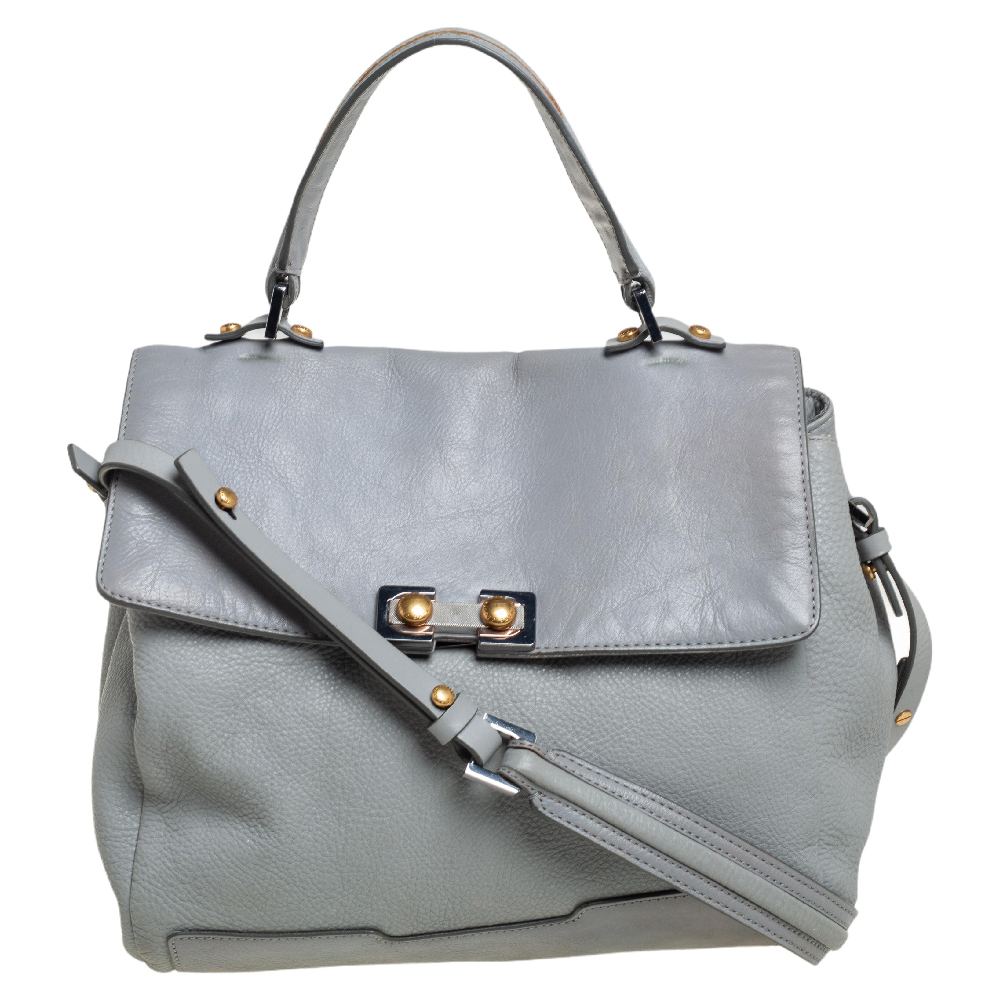 Marc by Marc Jacobs Grey Leather Flap Top Handle Bag