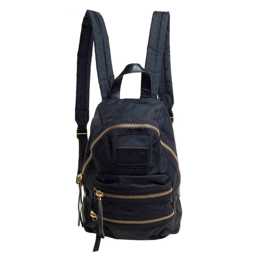 Marc by Marc Jacobs Black Nylon and Leather Biker Backpack