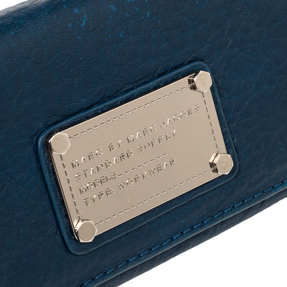 Marc By Marc Jacobs Blue Leather Flat Wallet