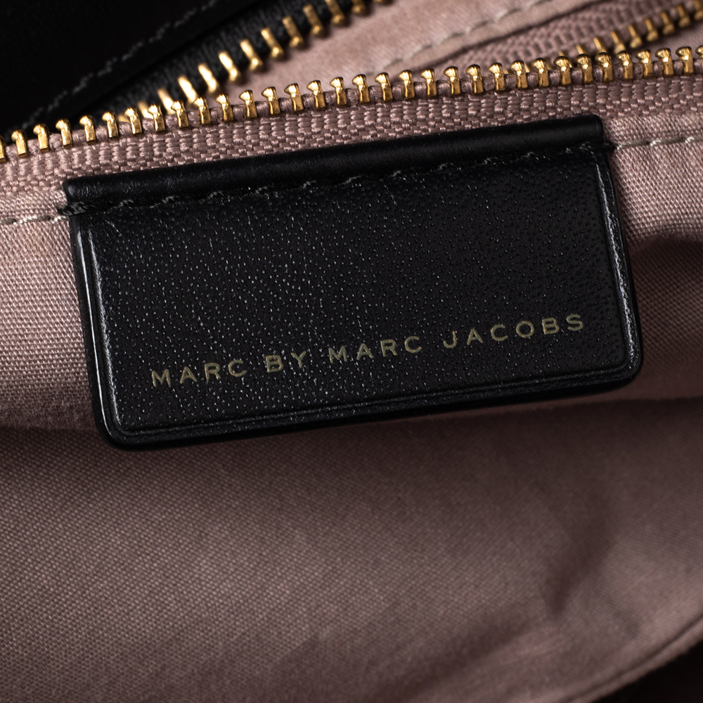 Marc By Marc Jacobs Black-Beige Leather Ligero Satchel
