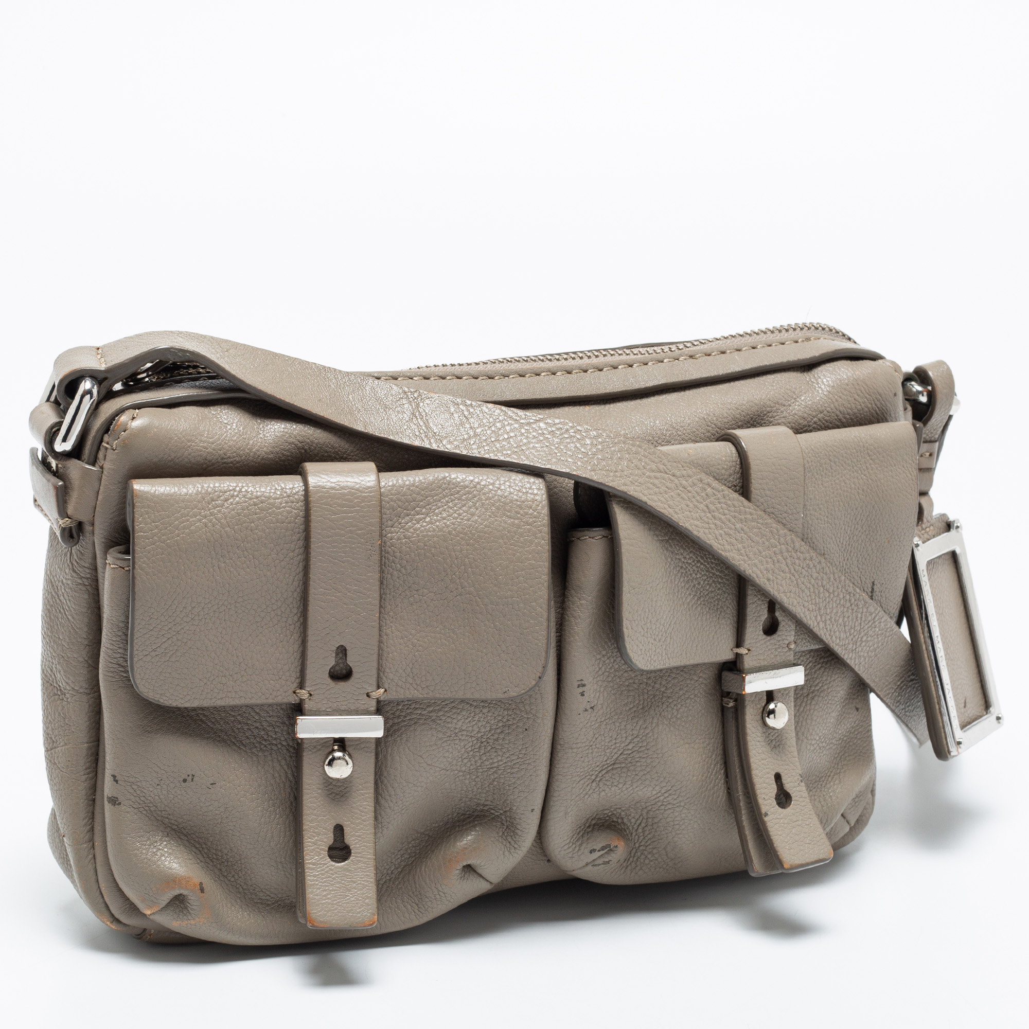 Marc By Marc Jacobs Grey Leather Crossbody Bag