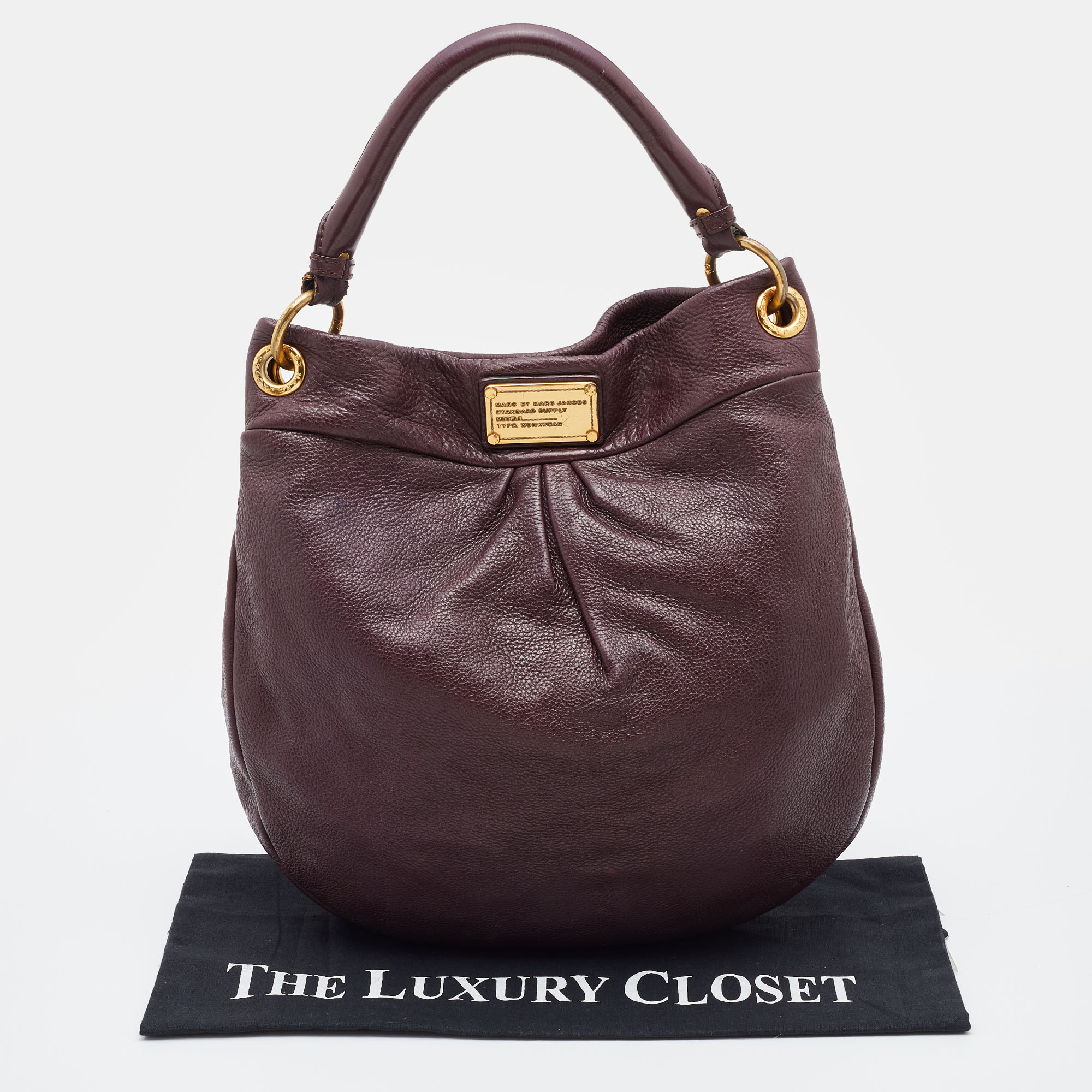 Marc By Marc Jacobs Burgundy Leather Classic Q Hillier Hobo