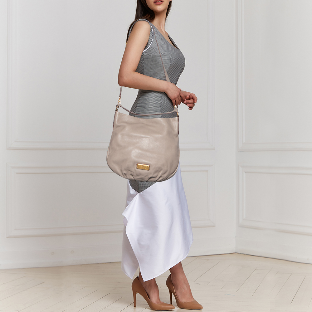 

Marc by Marc Jacobs Taupe Leather Classic Q Hillier Hobo, Grey