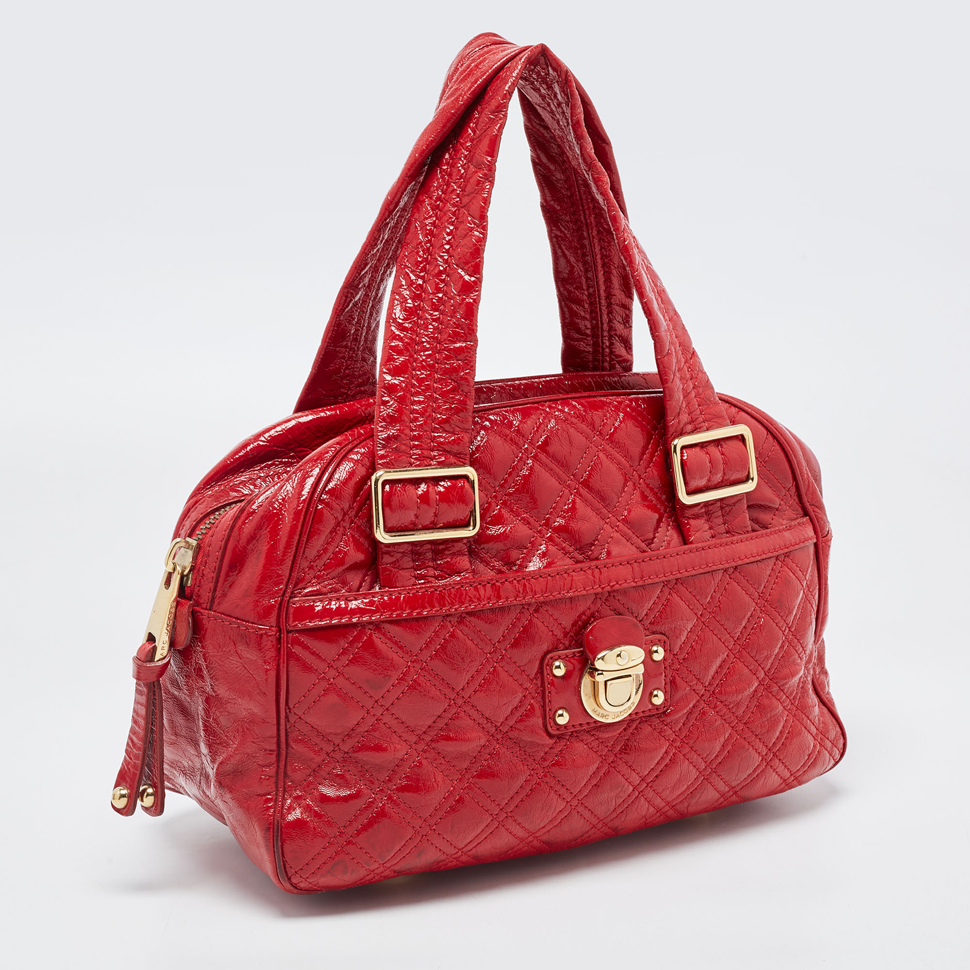 Marc Jacobs Red Quilted Patent Leather Ursula Satchel