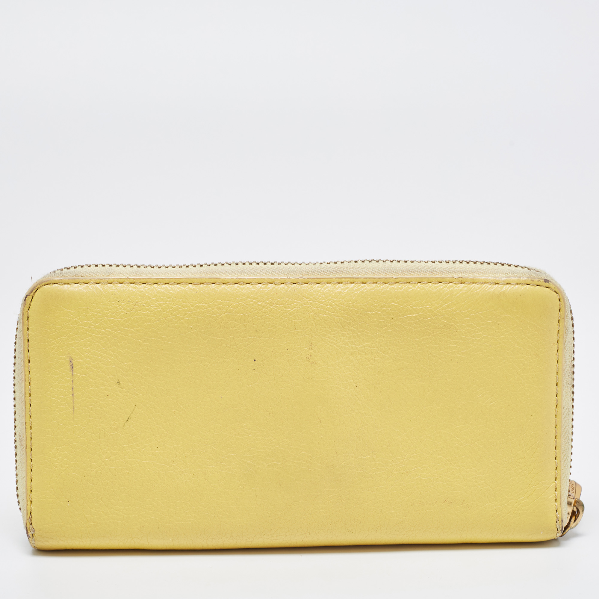 Marc By Marc Jacobs Yellow Leather Classic Q Zip Around Wallet