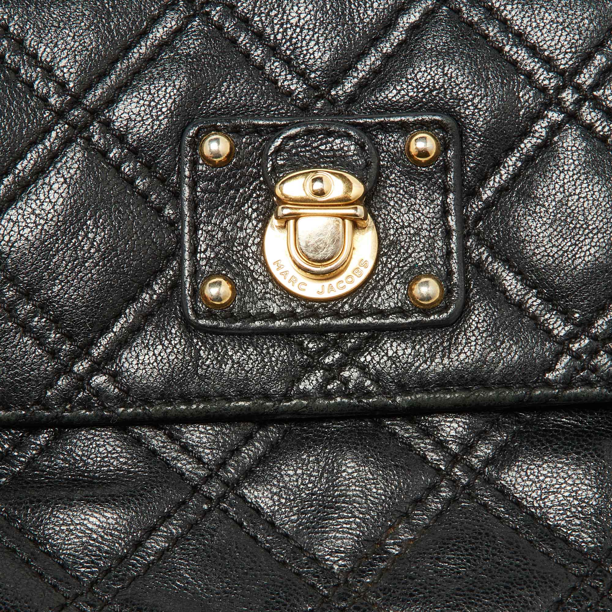 Marc By Marc Jacobs Black Quilted Leather Flap Crossbody Bag