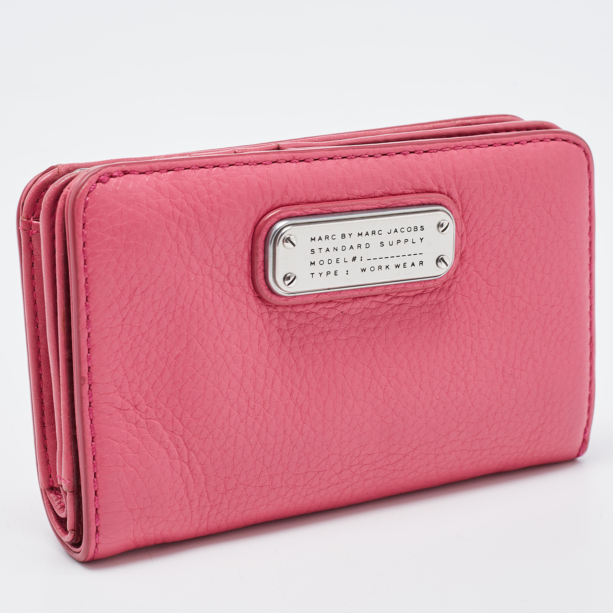 Marc By Marc Jacobs Pink Leather Zip Around Wallet