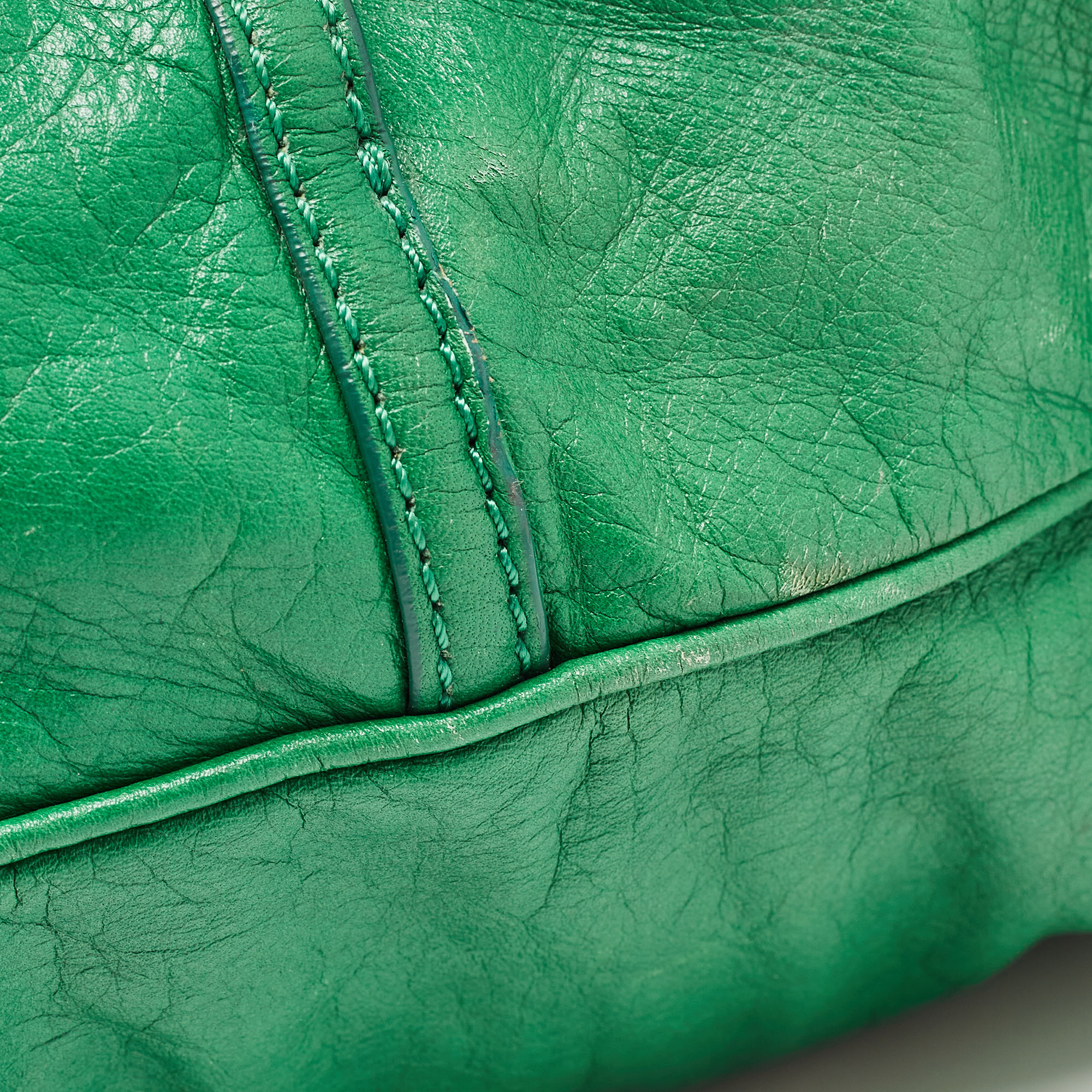 Marc By Marc Jacobs Green Leather Turnlock Faridah Hobo