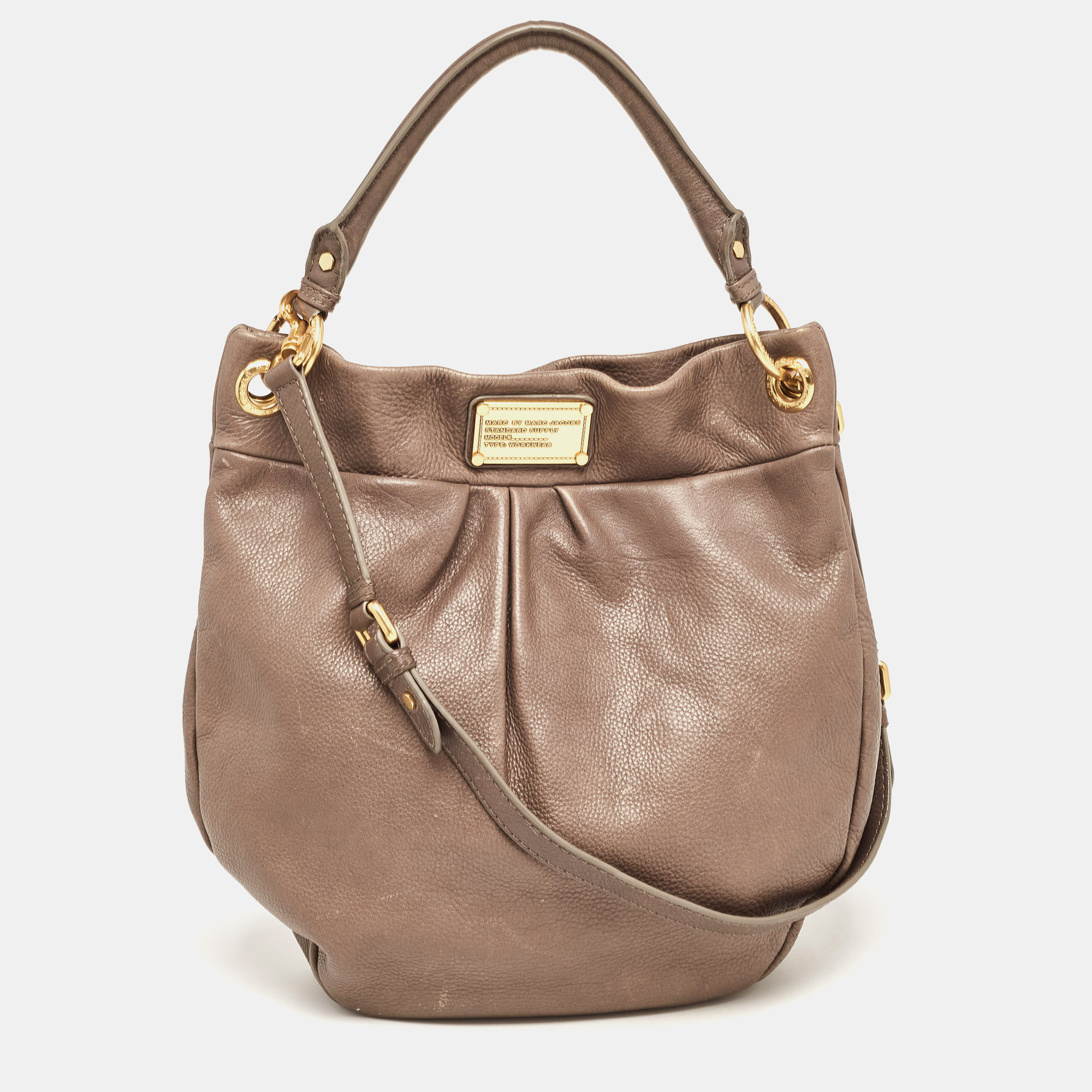 

Marc by Marc Jacobs Beige Leather Classic Q Hillier Hobo