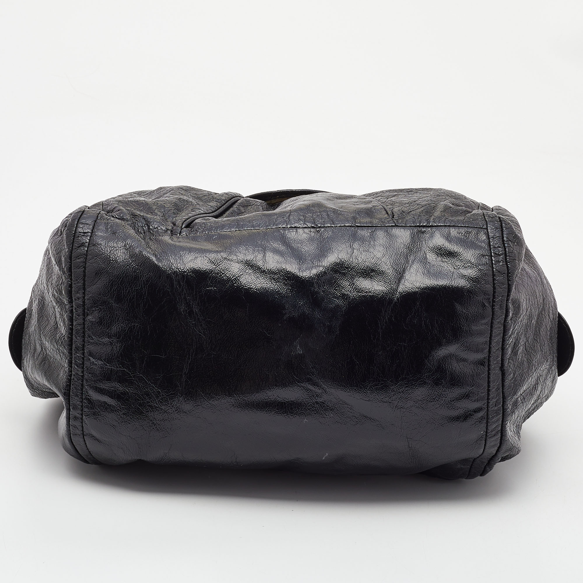 Marc By Marc Jacobs Black Glossy Leather Shoulder Bag