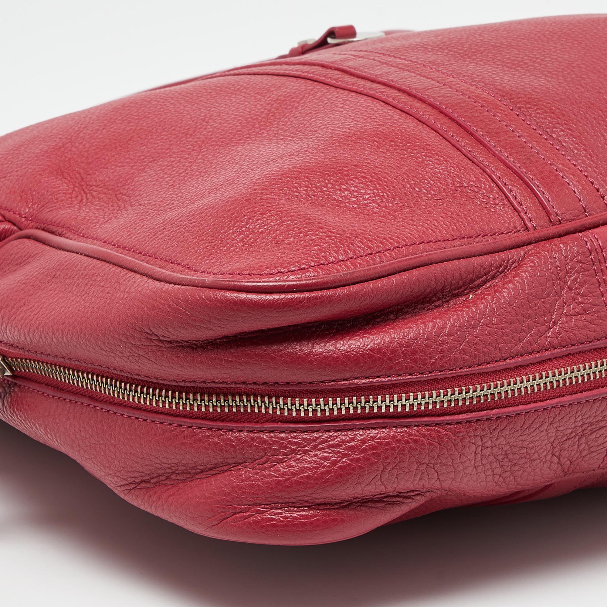 Marc By Marc Jacobs Pink Leather Expandable Zip Around Hobo