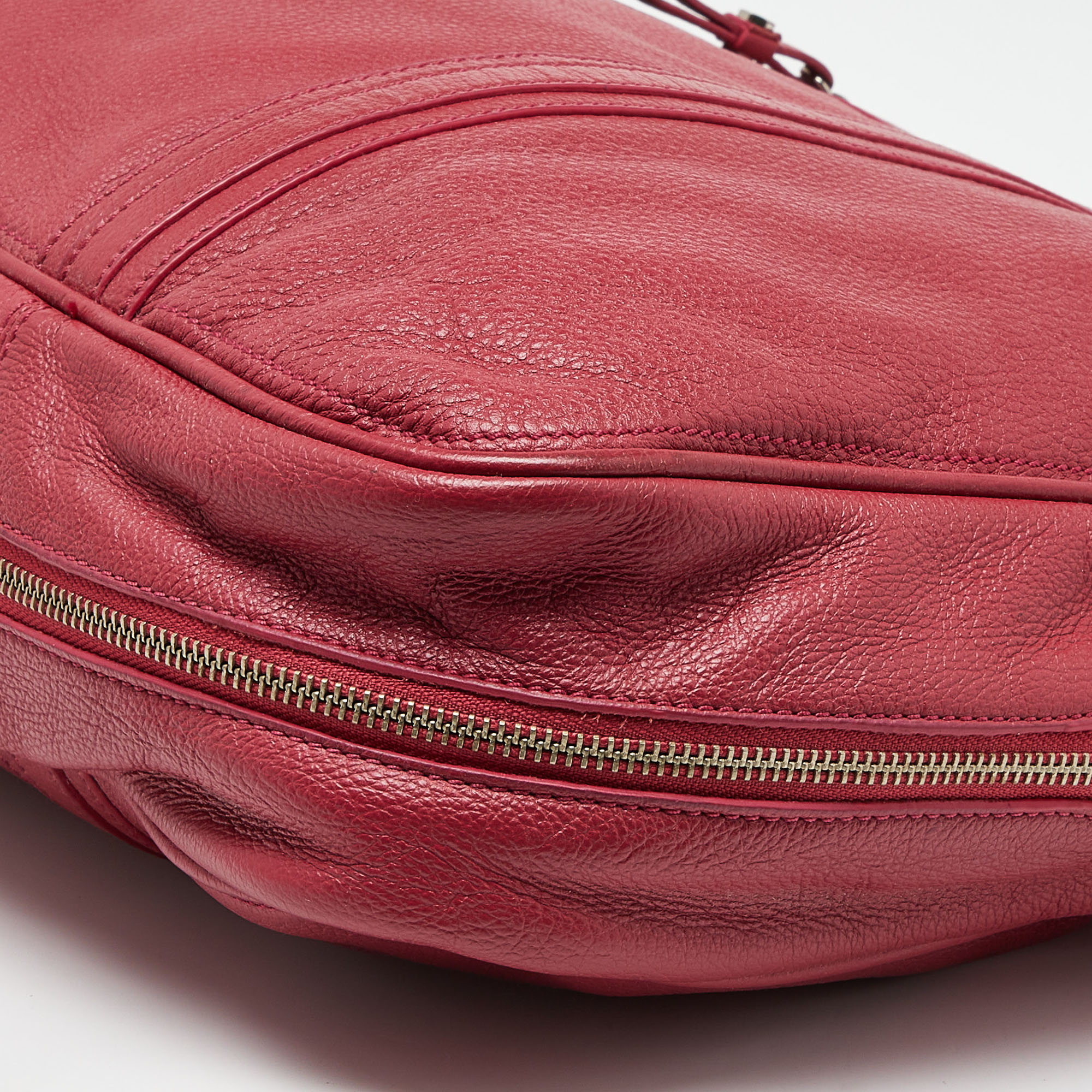 Marc By Marc Jacobs Pink Leather Expandable Zip Around Hobo