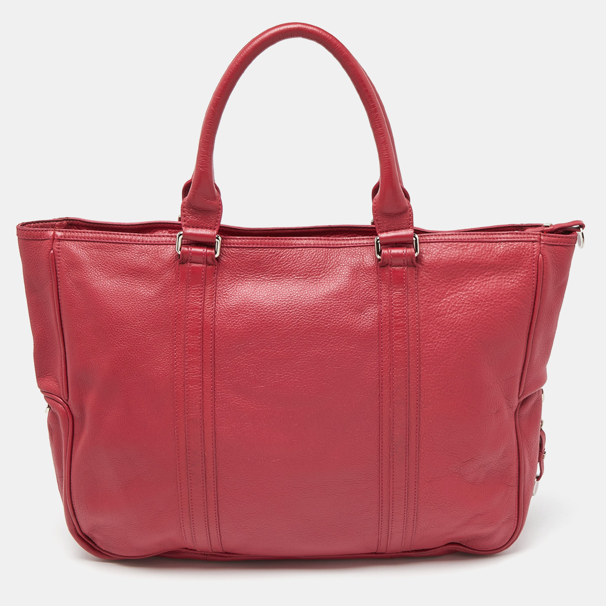 Marc By Marc Jacobs Pink Leather Expandable Zip Around Hobo