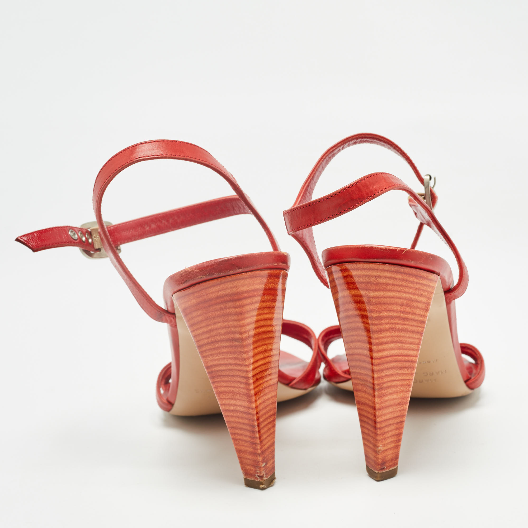 Marc By Marc Jacobs Red Leather Slingback Sandals Size 40