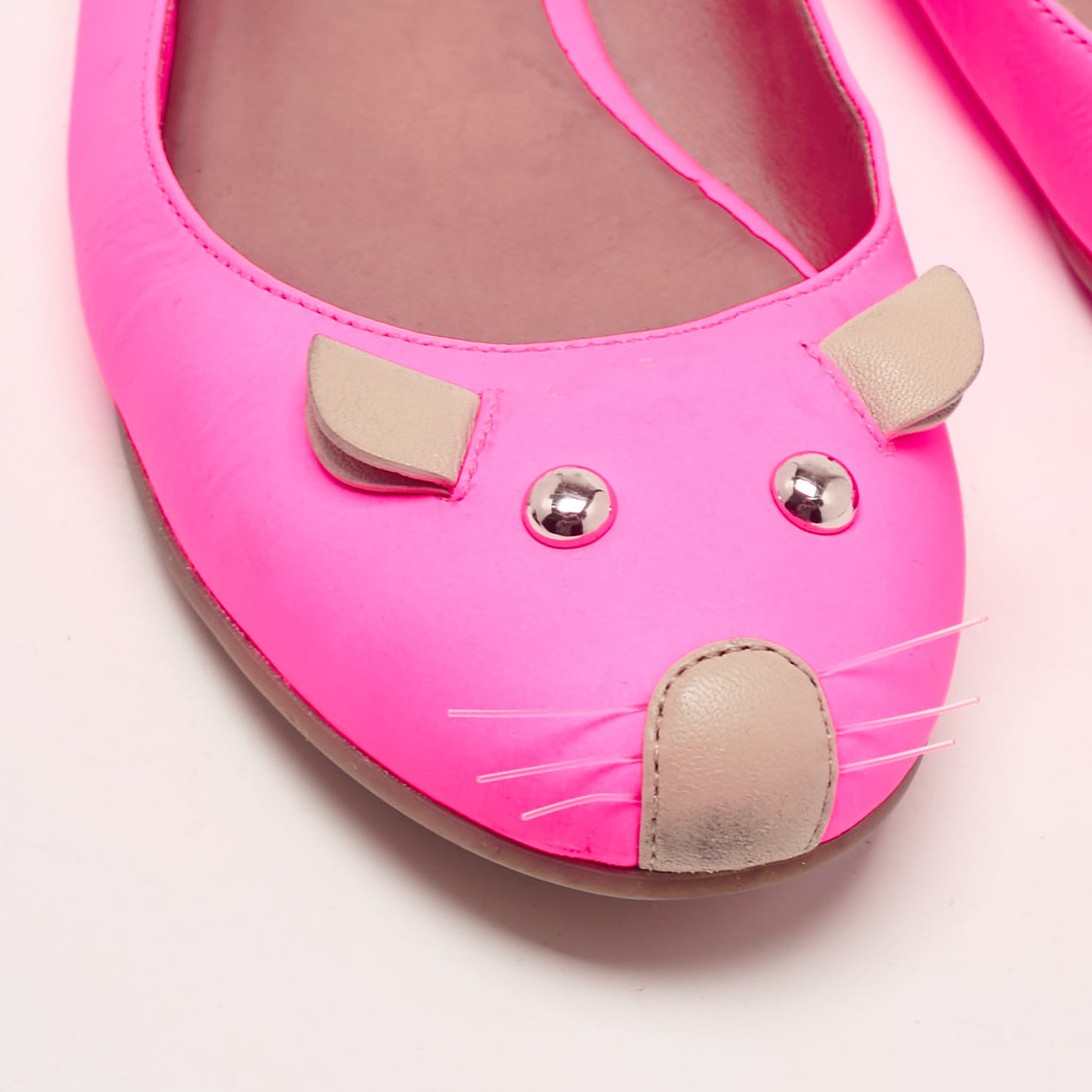 Marc By Marc Jacobs Pink Leather Mouse Slingback Flats Size 37