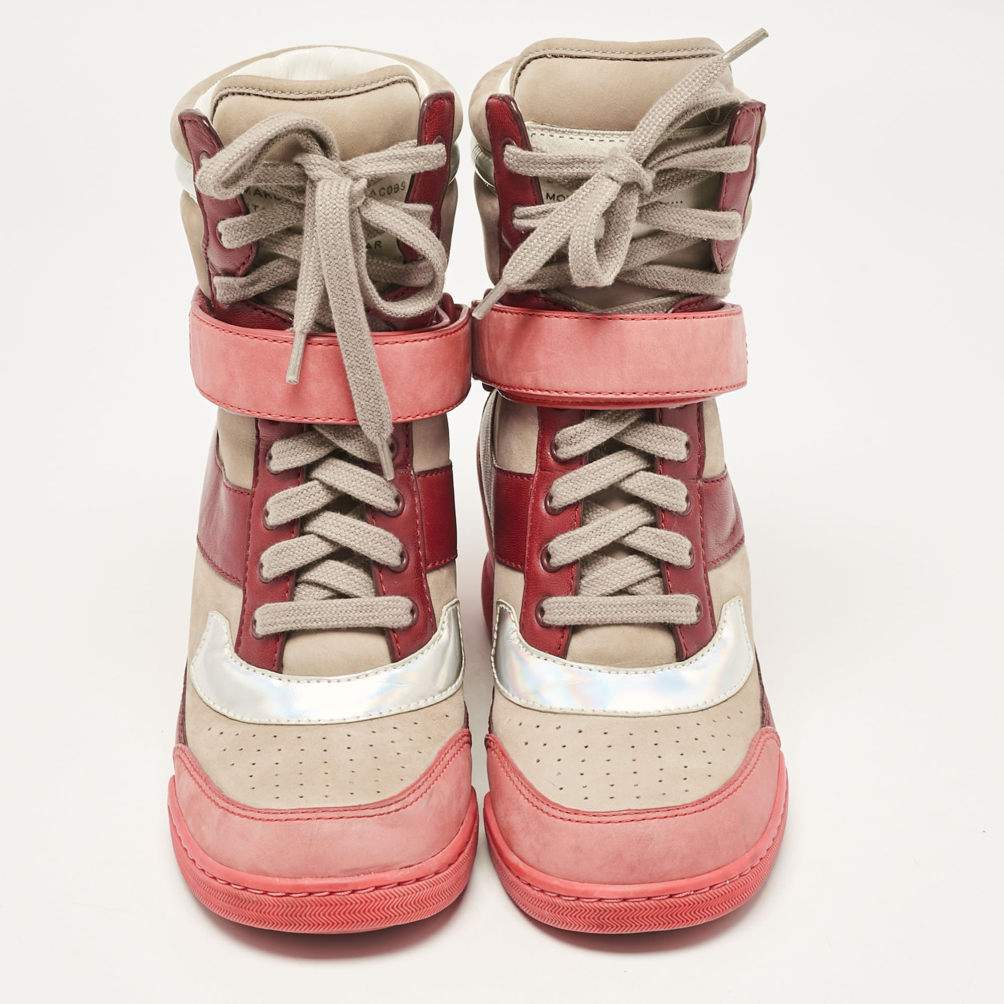 Marc By Marc Jacobs Multicolor Nubuck Leather Wedge Sneakers Size 37