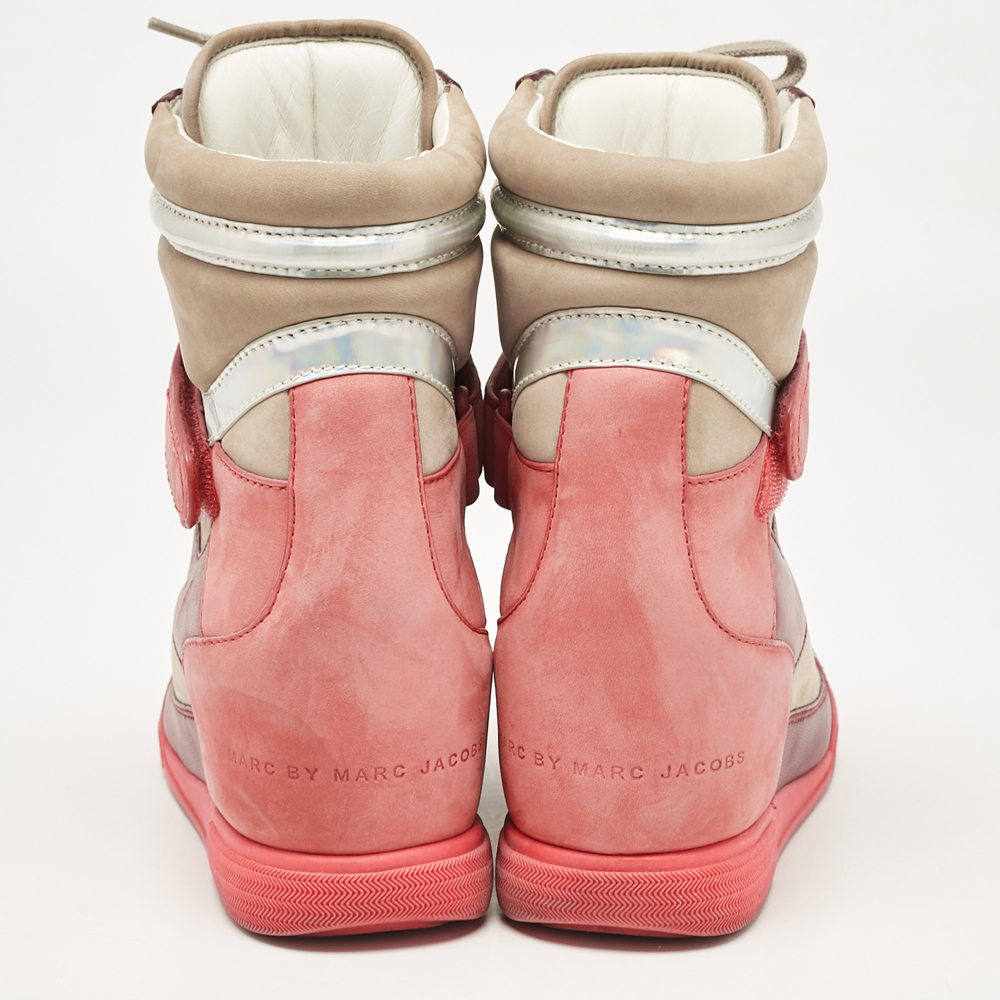 Marc By Marc Jacobs Multicolor Nubuck Leather Wedge Sneakers Size 37