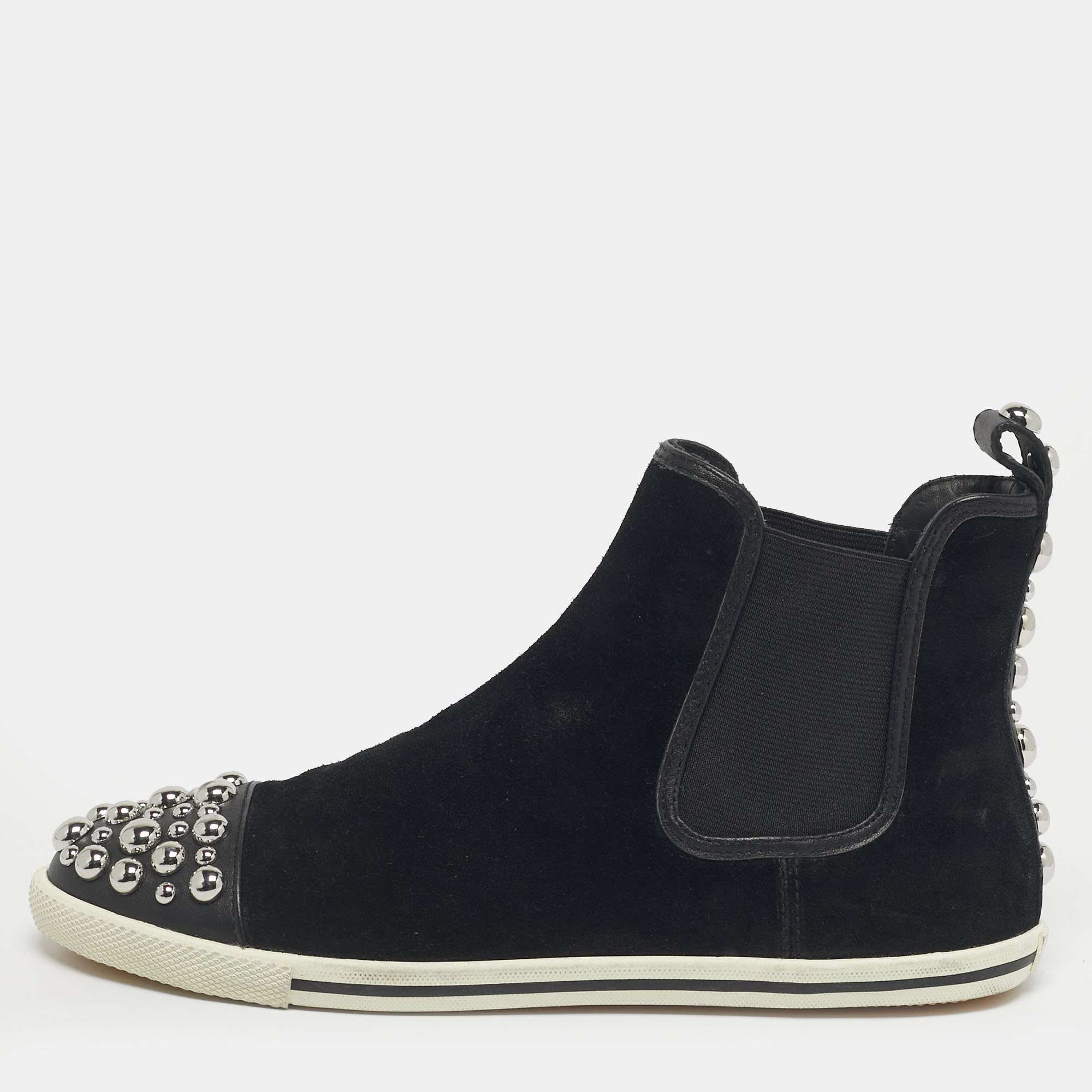 Marc by Marc Jacobs Black Suede and leather Studded Graham High Top Sneakers Size 37 - Marc by Marc Jacobs - Modalova