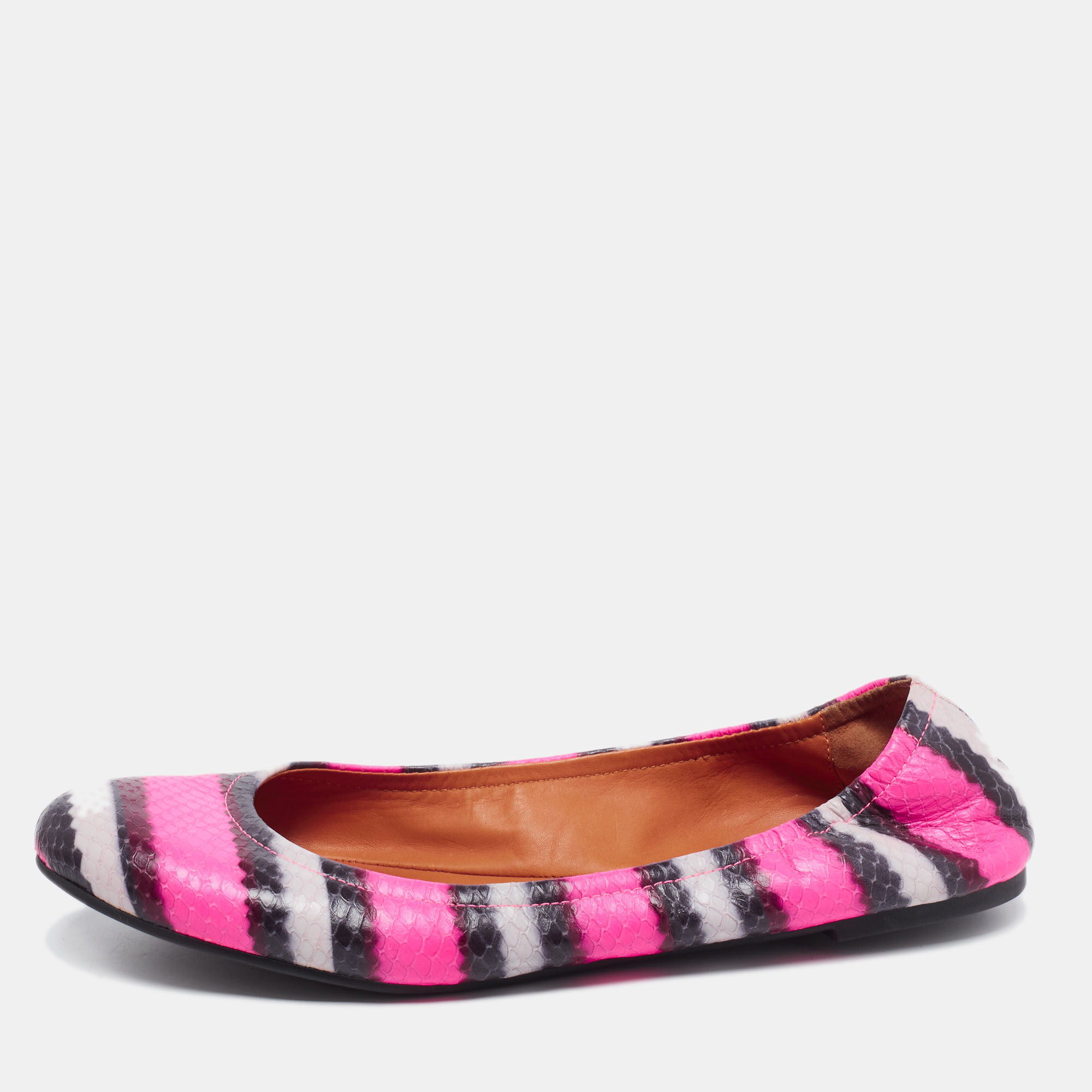 Marc By Marc Jacobs  Multicolor Watersnake Embossed Leather Ballet Flat Size 38