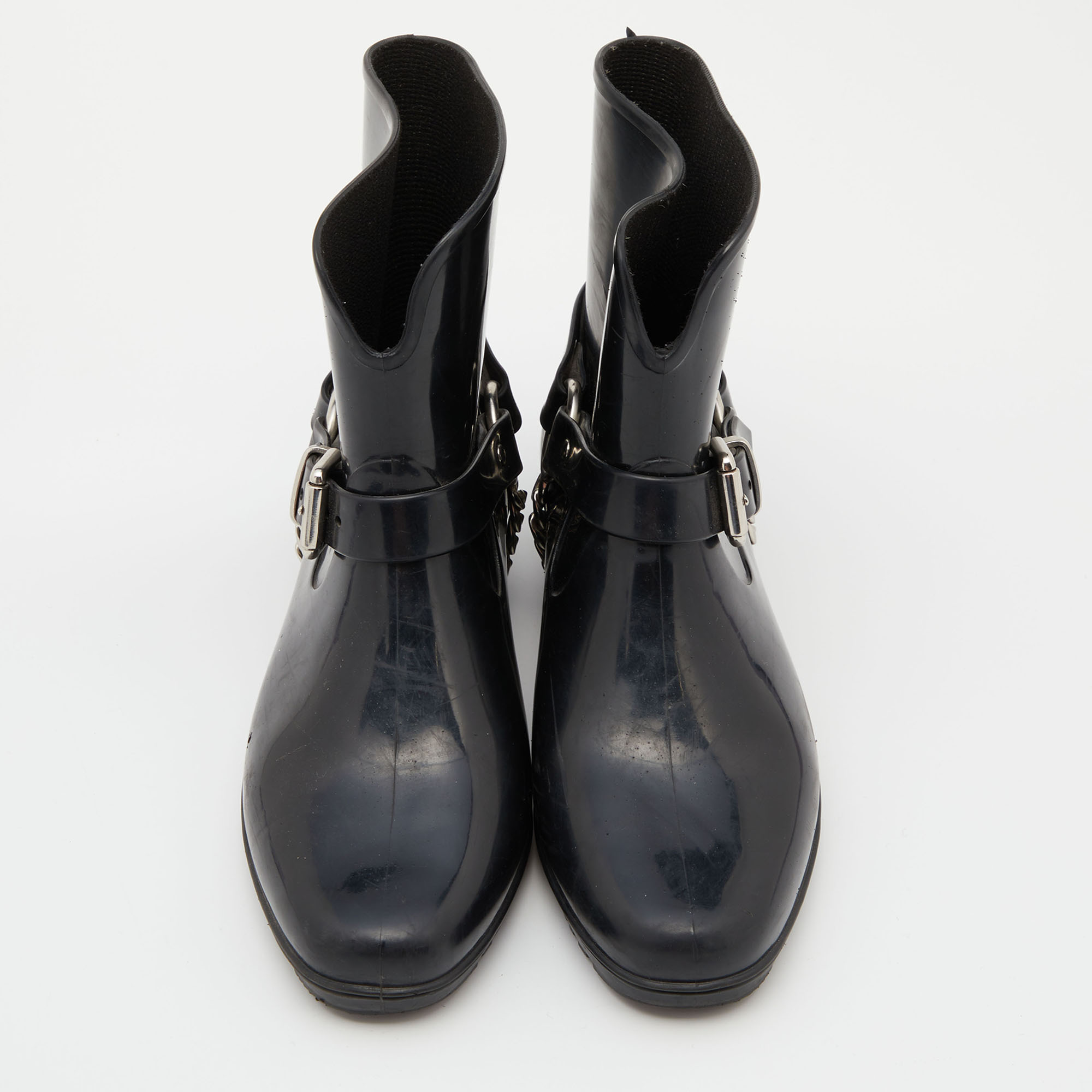 Marc By Marc Jacobs Black Rubber Rain Boots Size 38