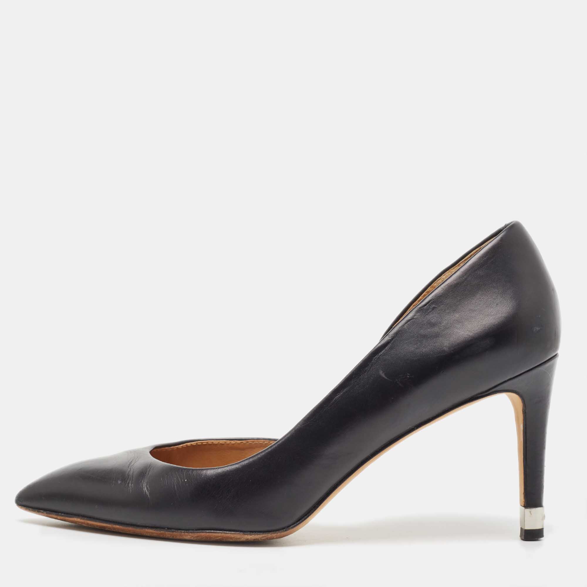 Marc By Marc Jacobs Black Leather D'orsay Pumps Size 38.5