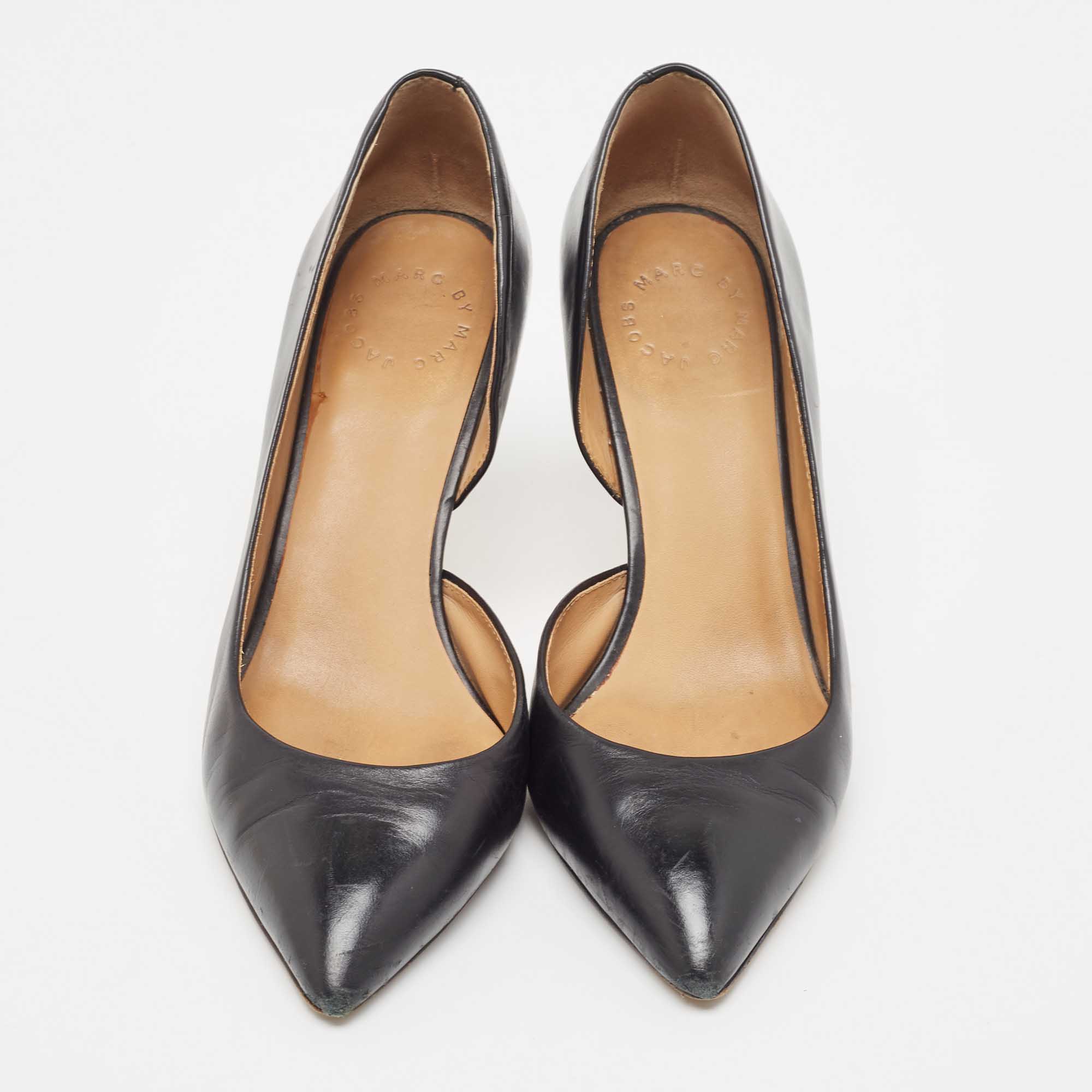 Marc By Marc Jacobs Black Leather D'orsay Pumps Size 38.5