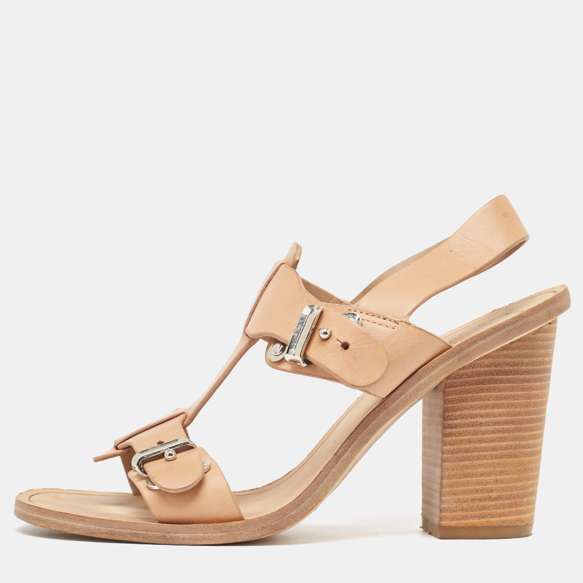 Marc by marc jacobs light brown leather slingback sandals size 37