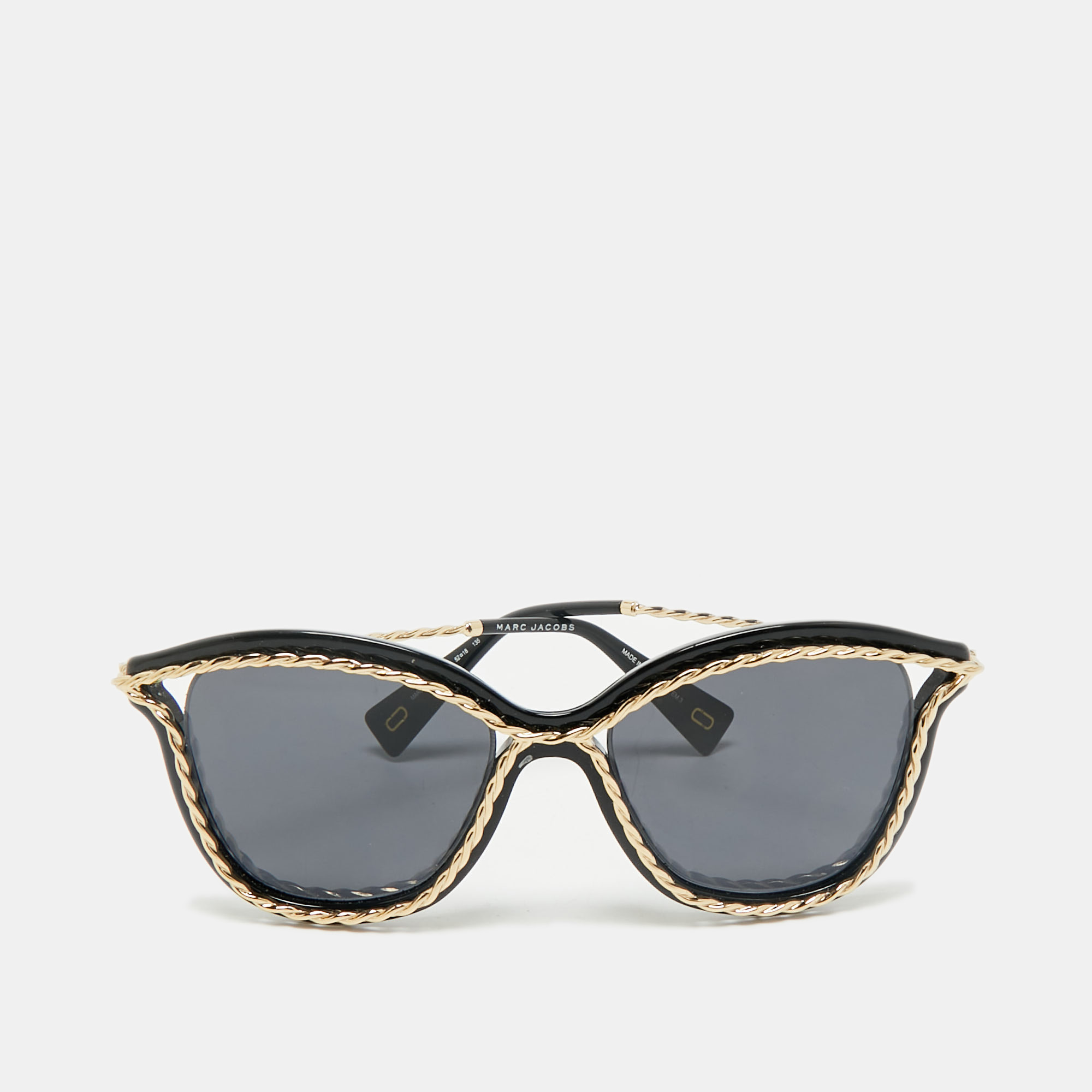 Marc Jacobs Black/Gold Marc 160/S Cat Eye Sunglasses - Marc Jacobs - Modalova