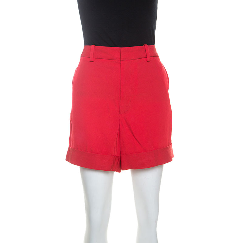 Image of Marc By Marc Jacobs Scarlet Red Twill Clark Shorts L
