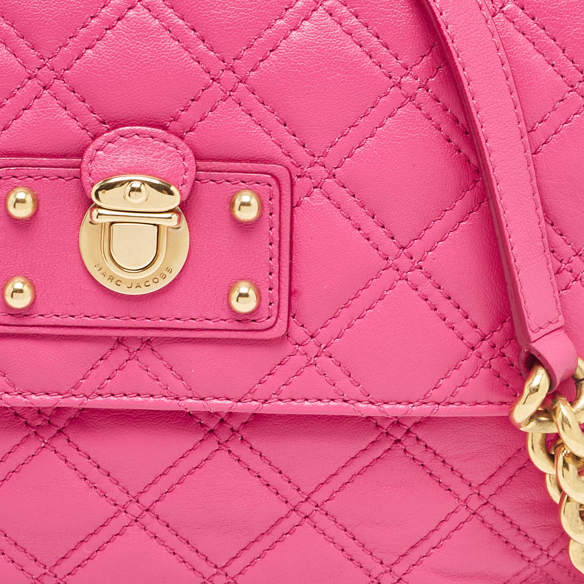 Marc Jacobs Pink Quilted Leather Large Single Shoulder Bag