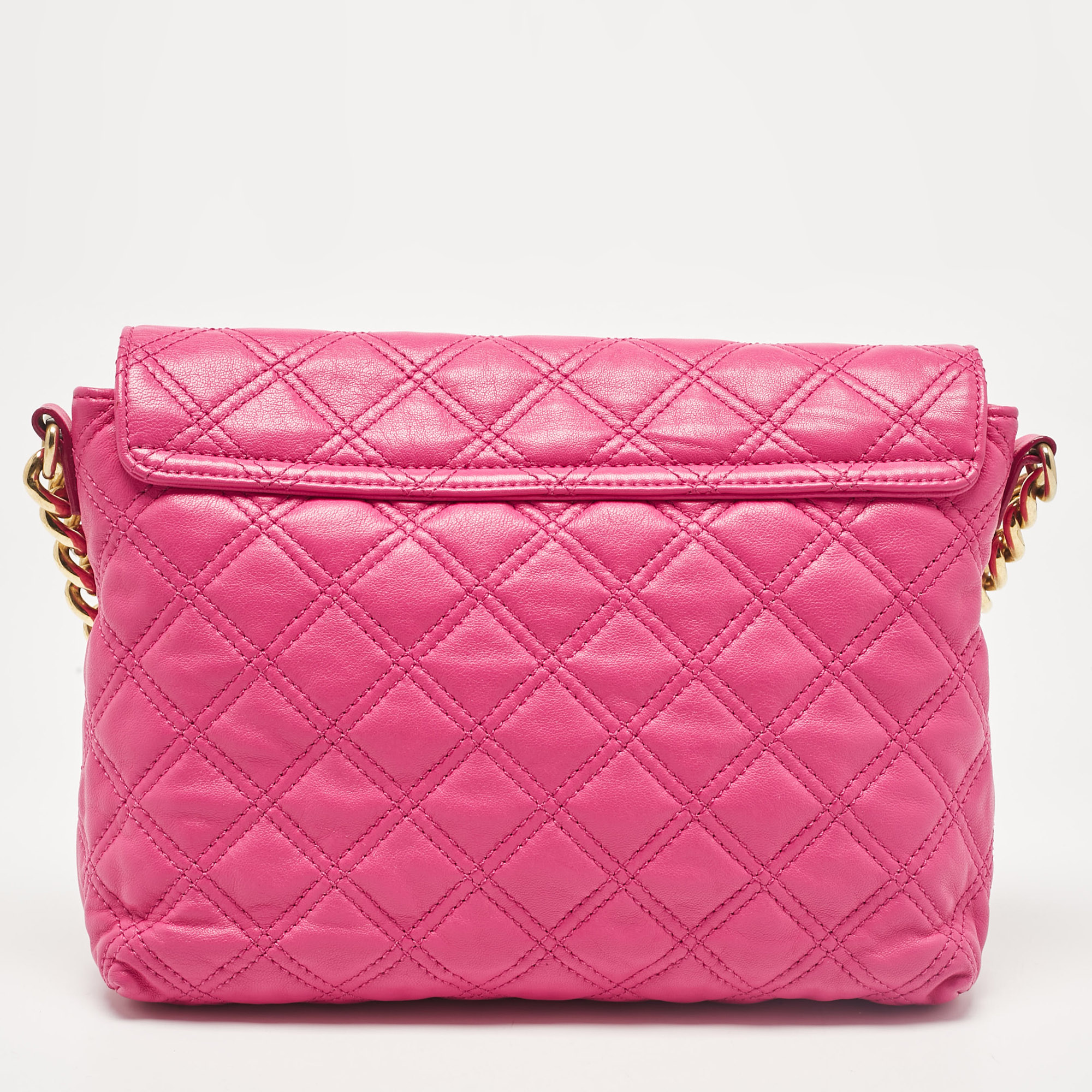 Marc Jacobs Pink Quilted Leather Large Single Shoulder Bag