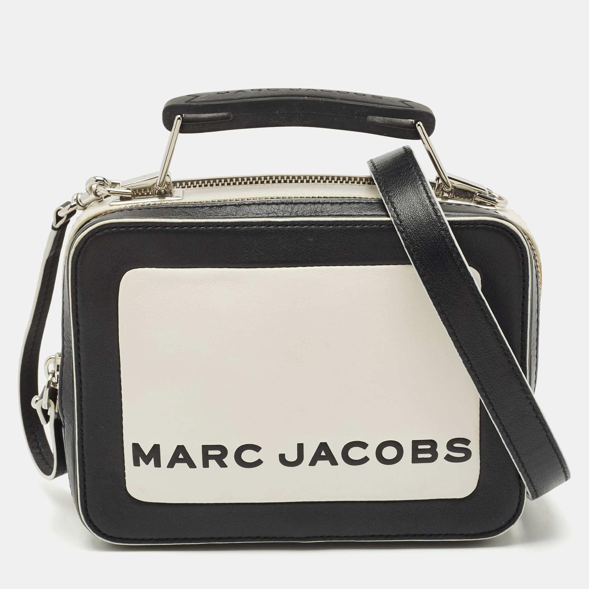 Marc Jacobs Black/White Leather The Box 20 Top Handle Bag - Marc Jacobs - Modalova