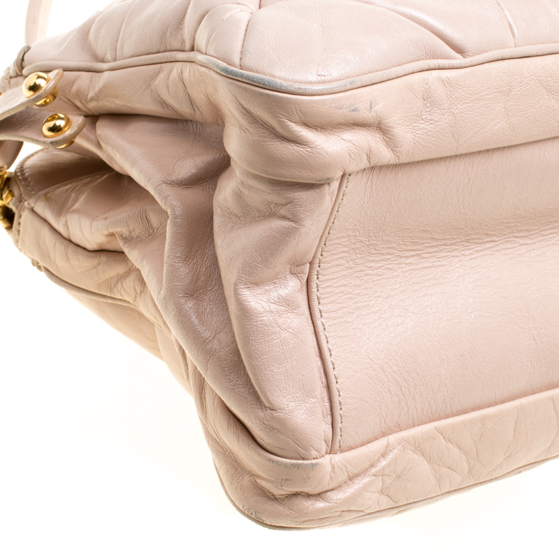 Marc Jacobs Blush Pink Quilted Glazed Leather Chain Satchel