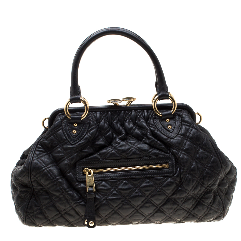Image of Marc Jacobs Black Quilted Leather Stam Shoulder Bag