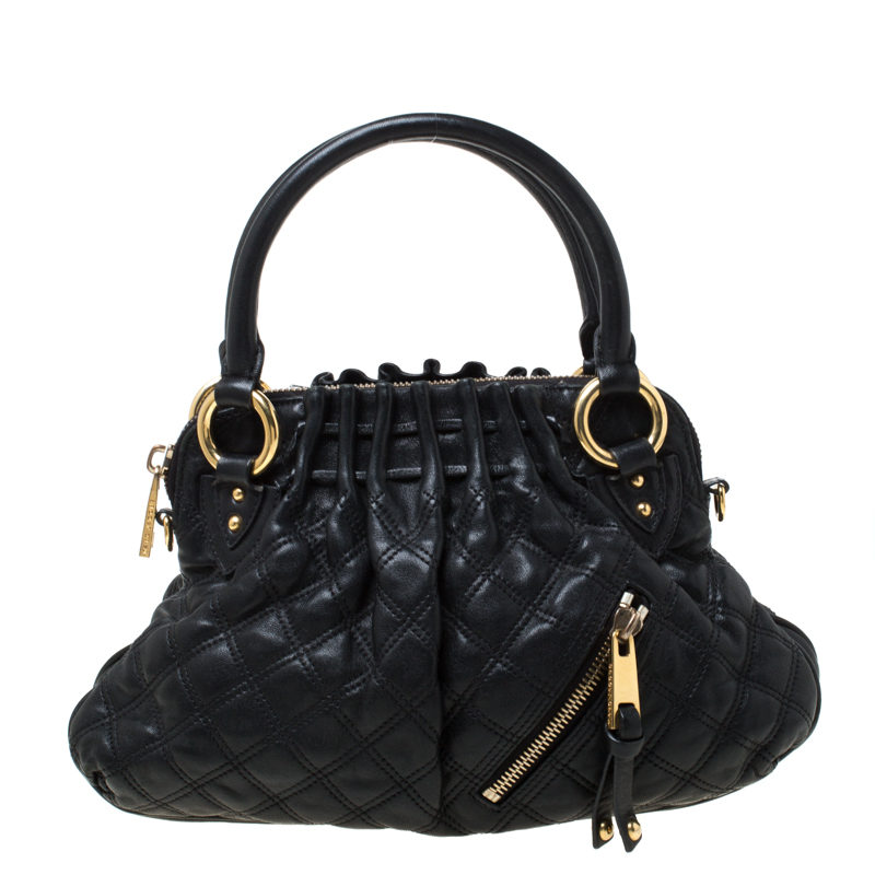Image of Marc Jacobs Black Quilted Leather Small Cecilia Satchel