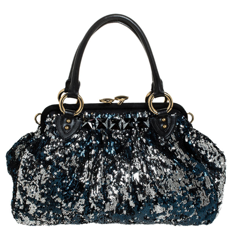 Image of Marc Jacobs Blue/Black Sequin New York Rocker Stam Shoulder Bag