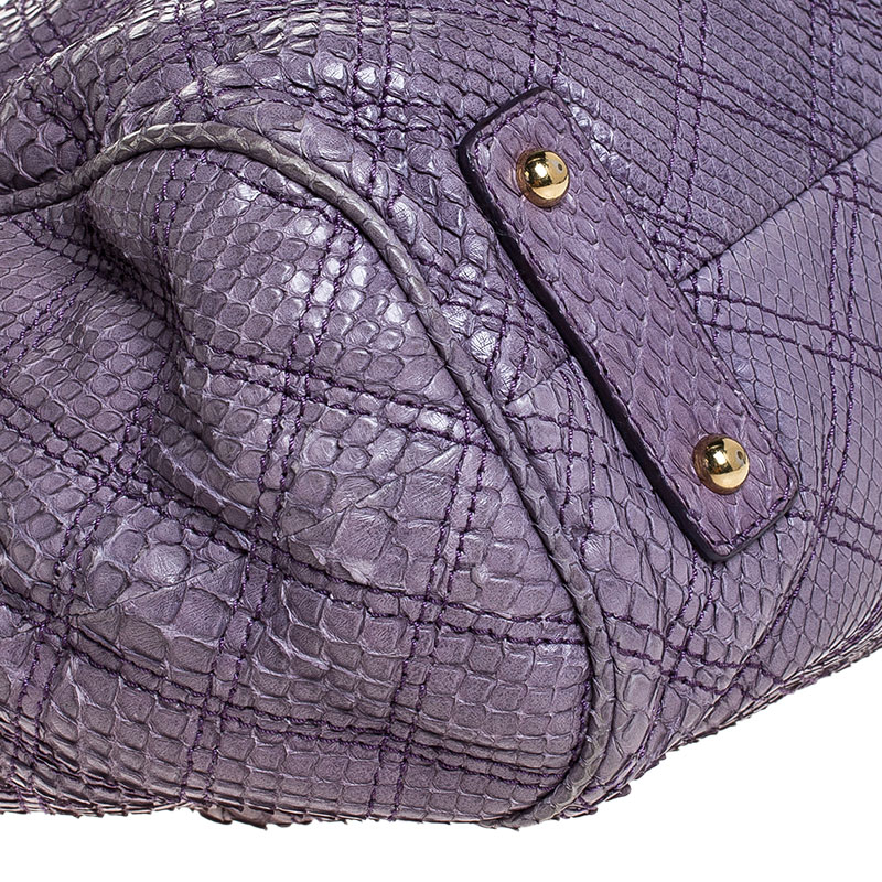 Marc Jacobs Purple Quilted Python Stam Satchel